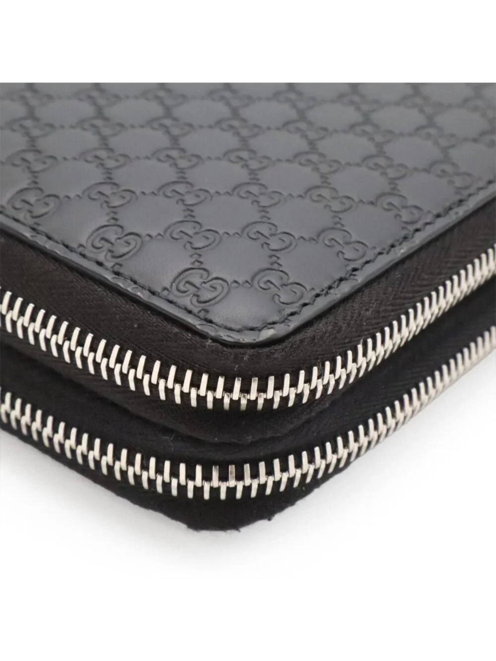 Gucci Micro Guccissima Travel Case Clutch Organizer Wallet Leather Black